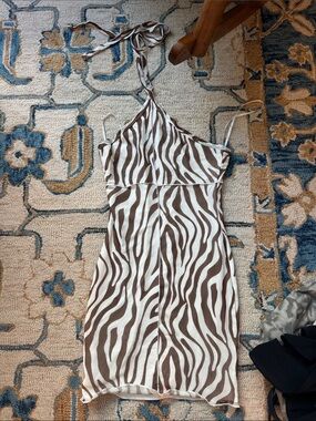 Princess Polly Brown Zebra Print Mini Dress